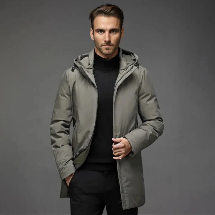 Parka de invierno impermeable para hombre con forro polar térmico