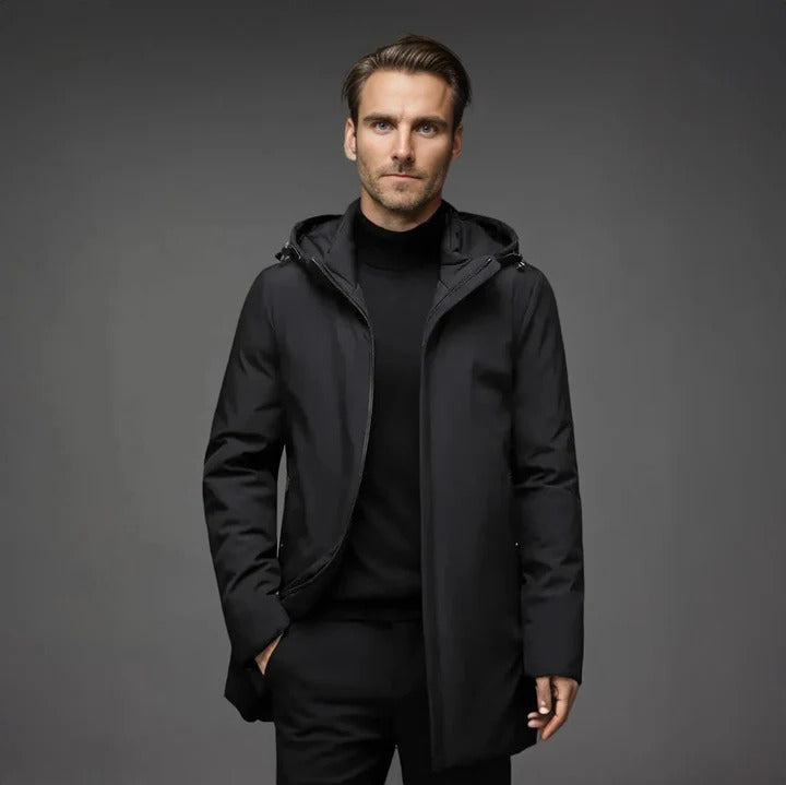Parka de invierno impermeable para hombre con forro polar térmico