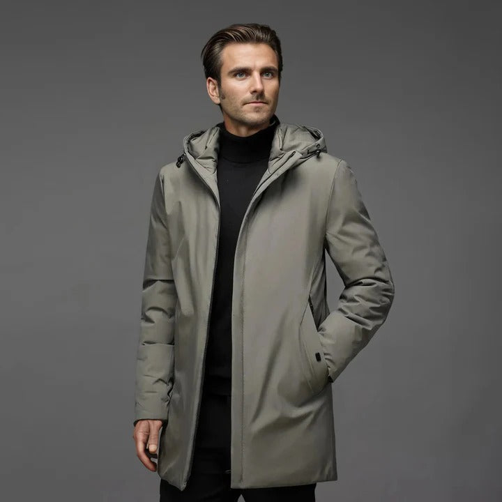 Parka de invierno impermeable para hombre con forro polar térmico