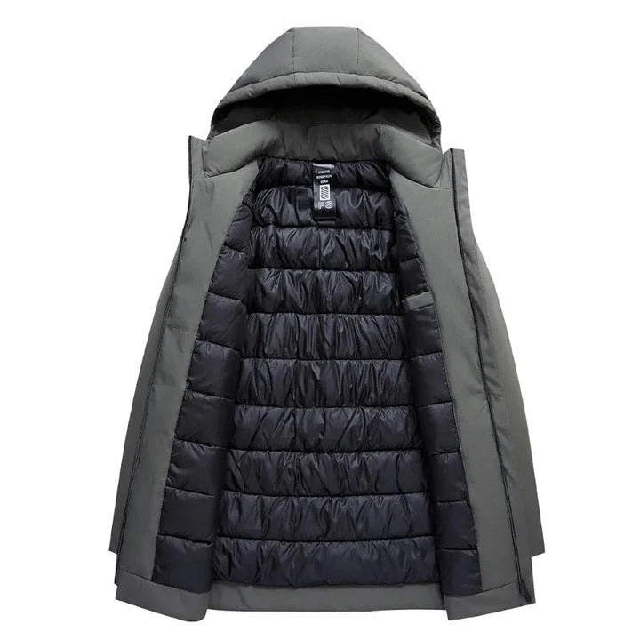 Parka de invierno impermeable para hombre con forro polar térmico