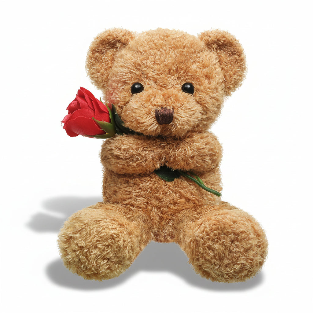 Peluche de oso con rosa para San Valentín
