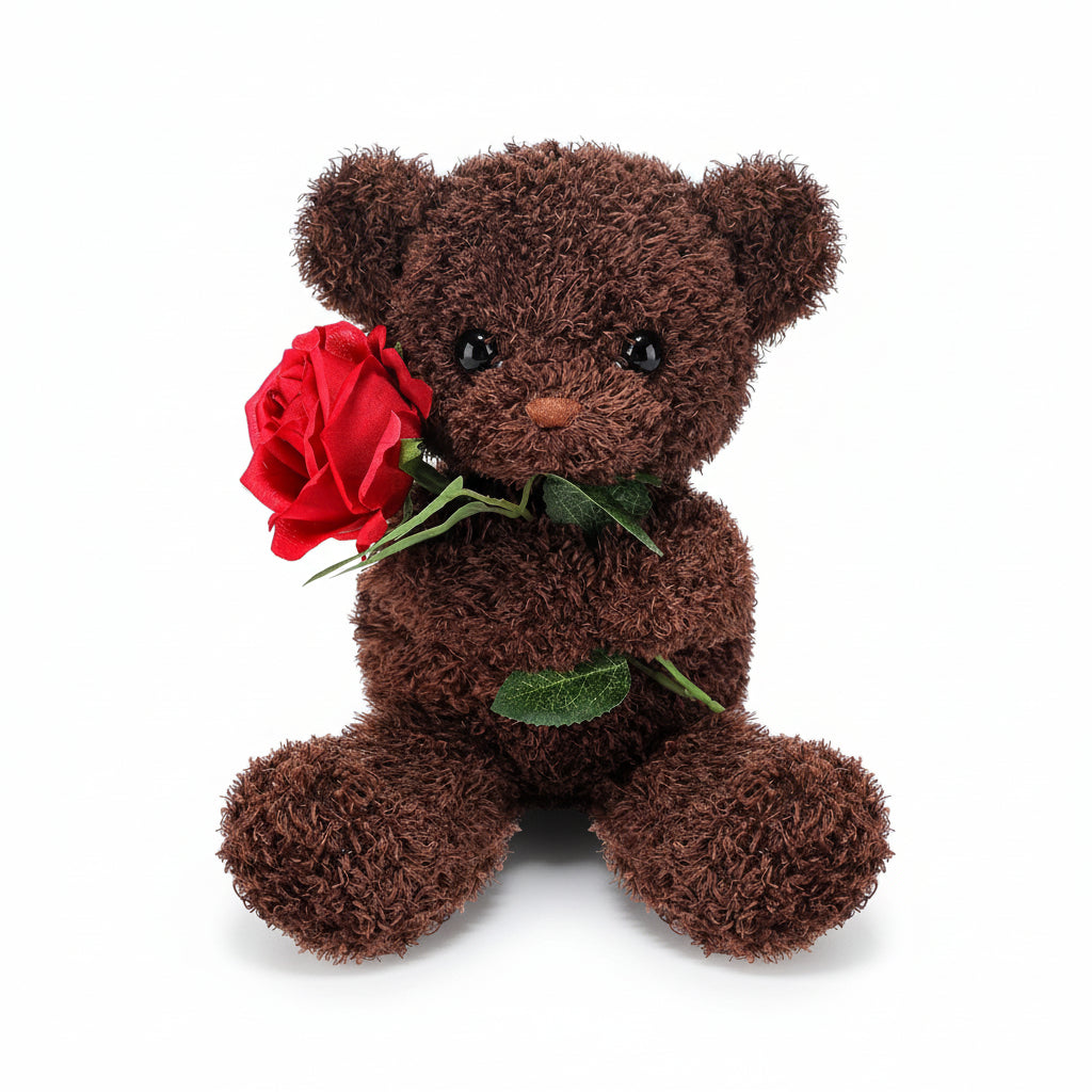 Peluche de oso con rosa para San Valentín