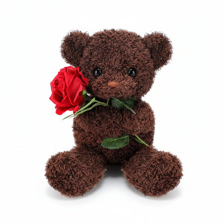 Peluche de oso con rosa para San Valentín