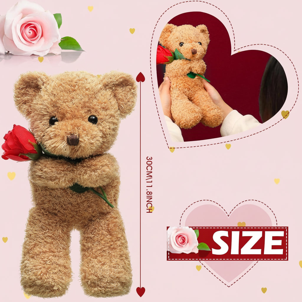 Peluche de oso con rosa para San Valentín