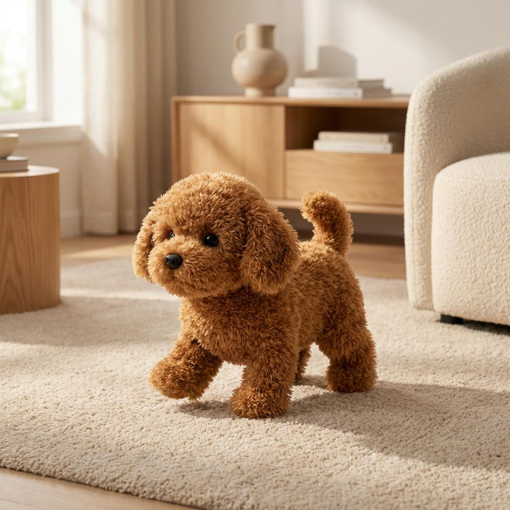 Perrito de peluche interactivo con movimiento realista