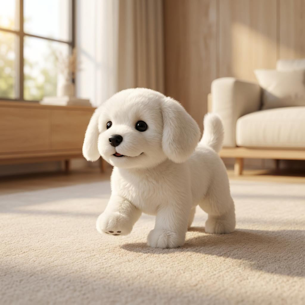 Perrito de peluche interactivo con movimiento realista