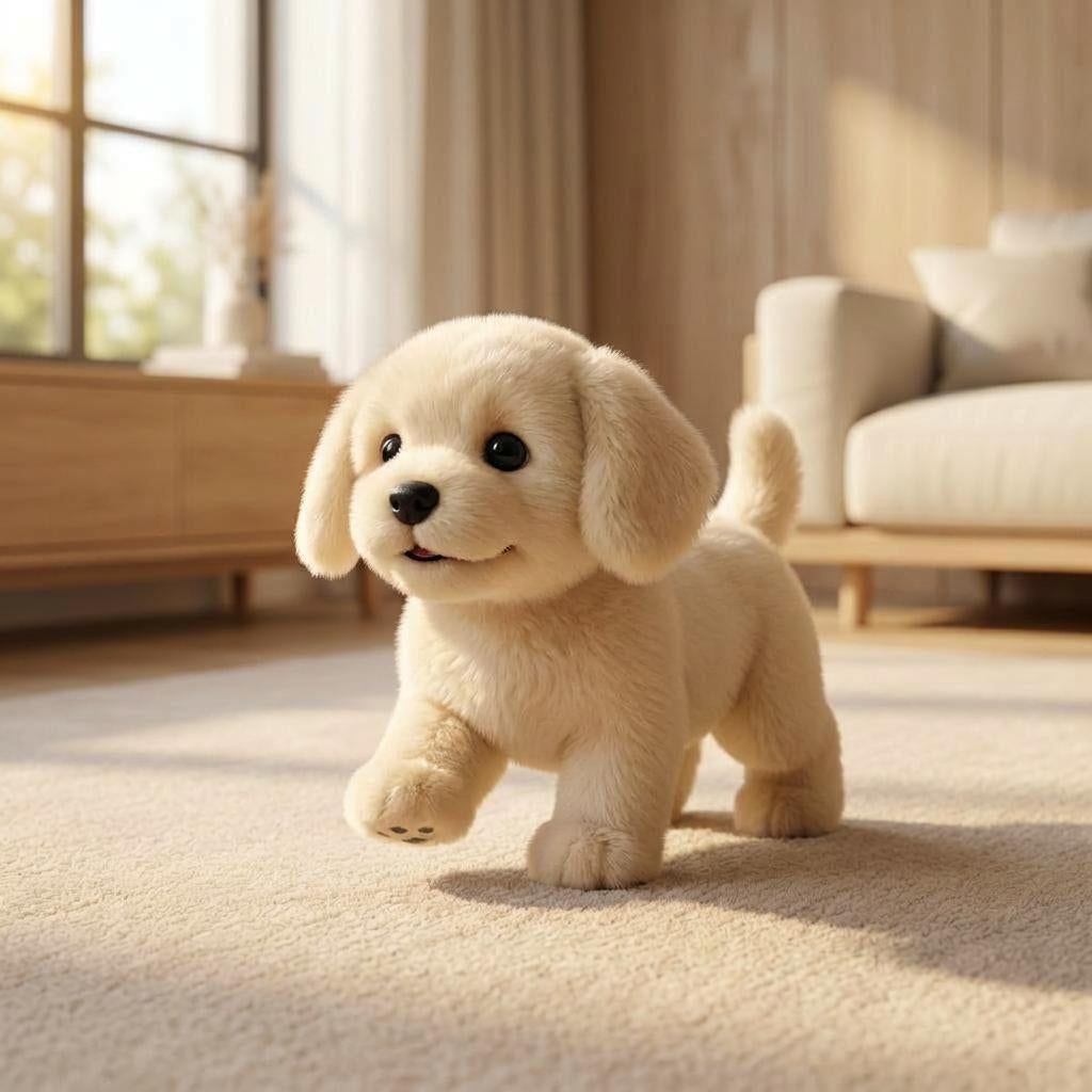 Perrito de peluche interactivo con movimiento realista