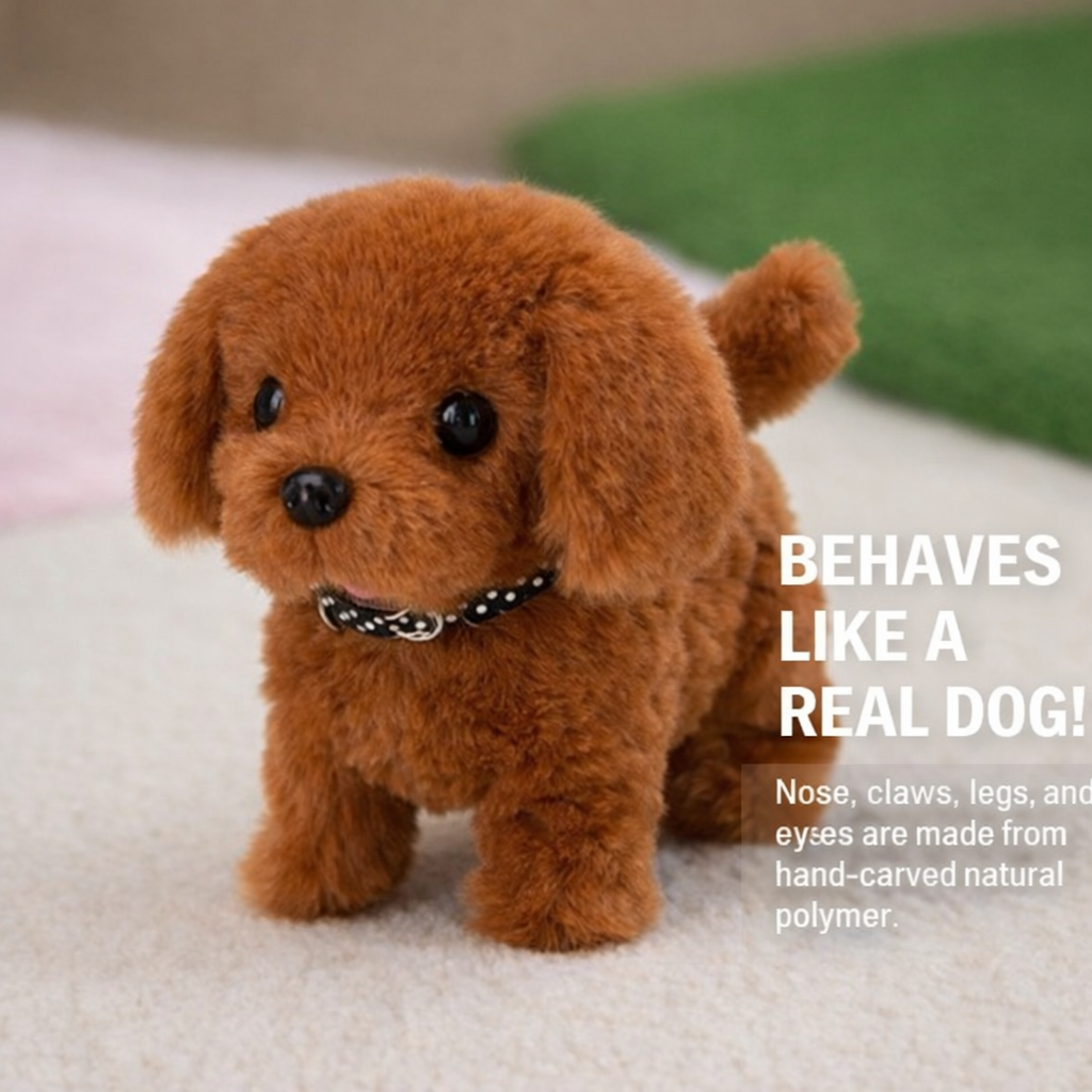 Perrito robot interactivo de peluche que camina, ladra y mueve la cola