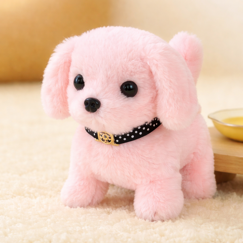 Perrito robot interactivo de peluche que camina, ladra y mueve la cola