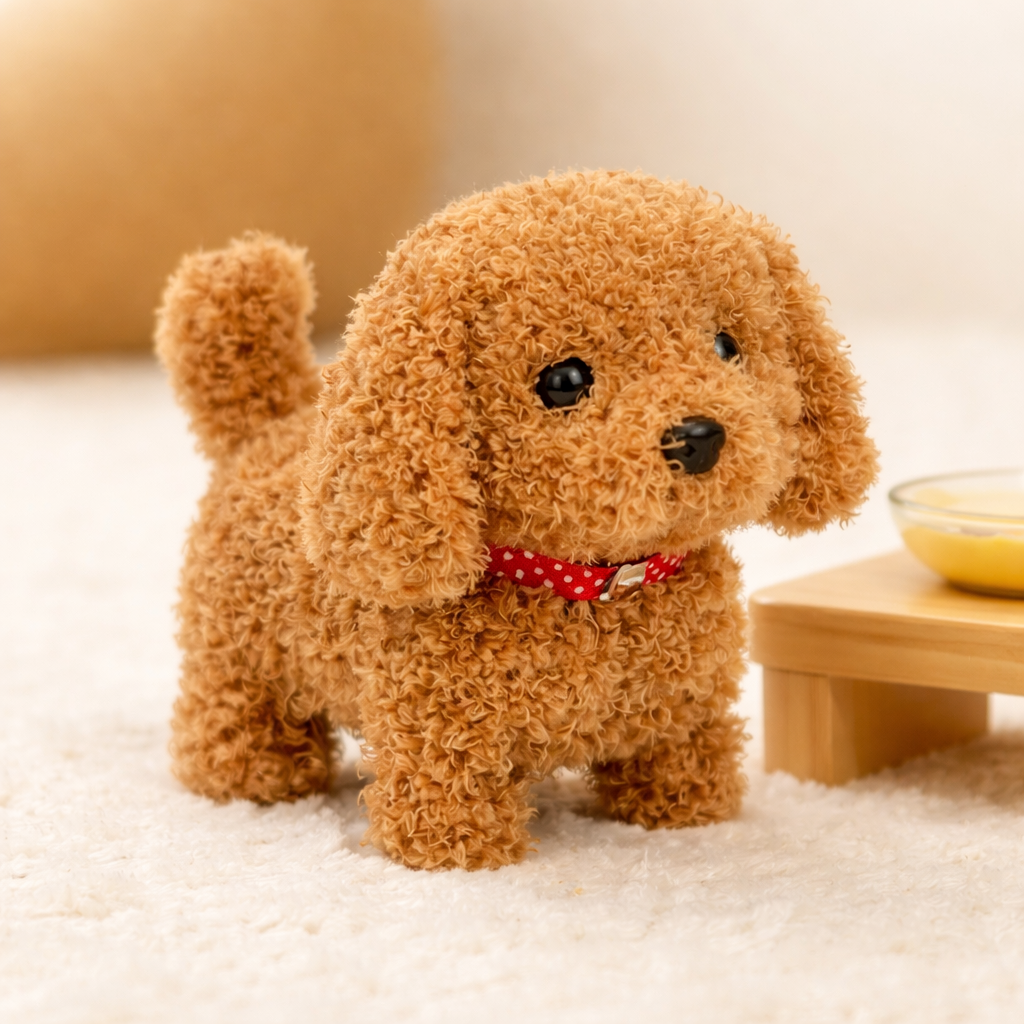 Perrito robot interactivo de peluche que camina, ladra y mueve la cola