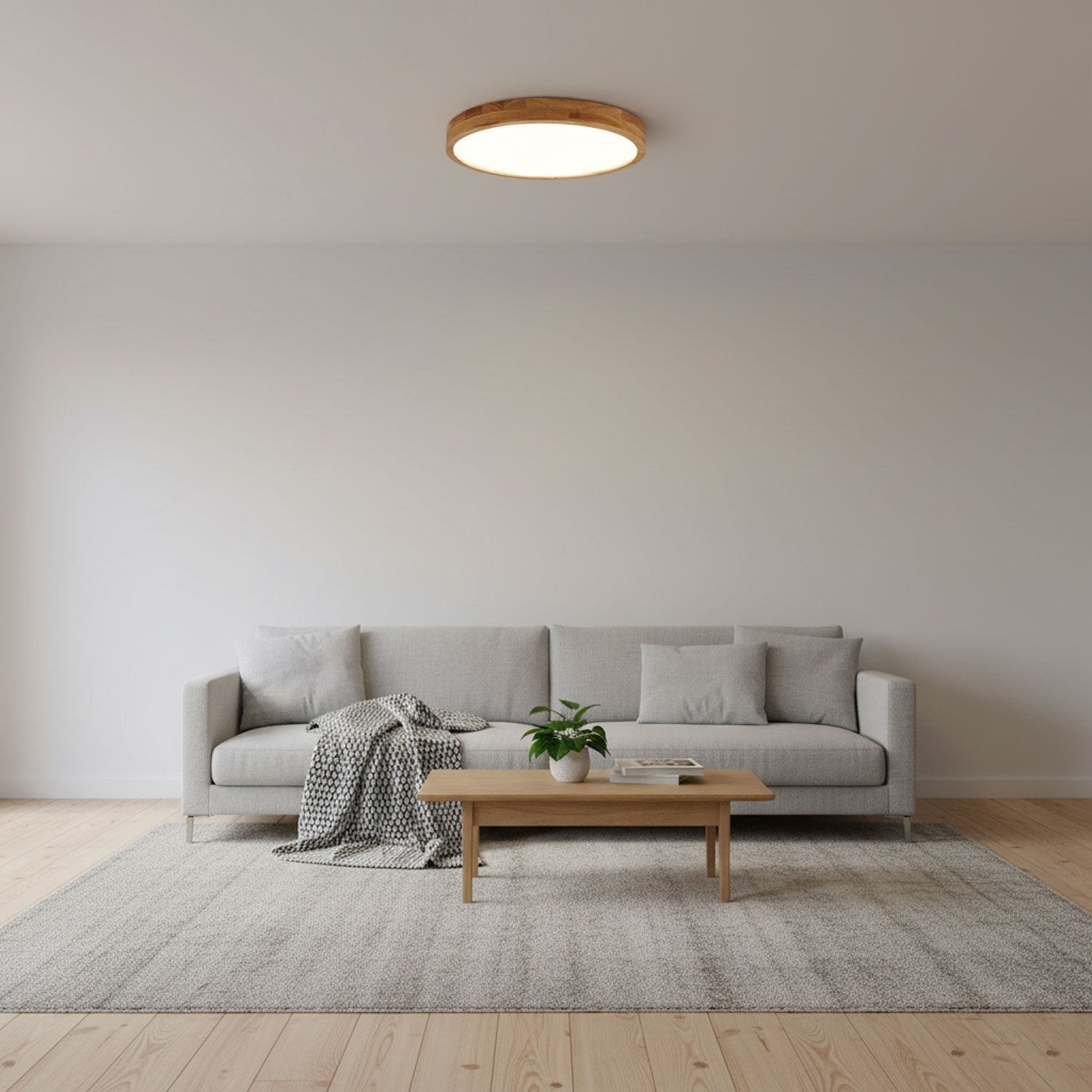 Plafón LED de techo de madera con diseño geométrico