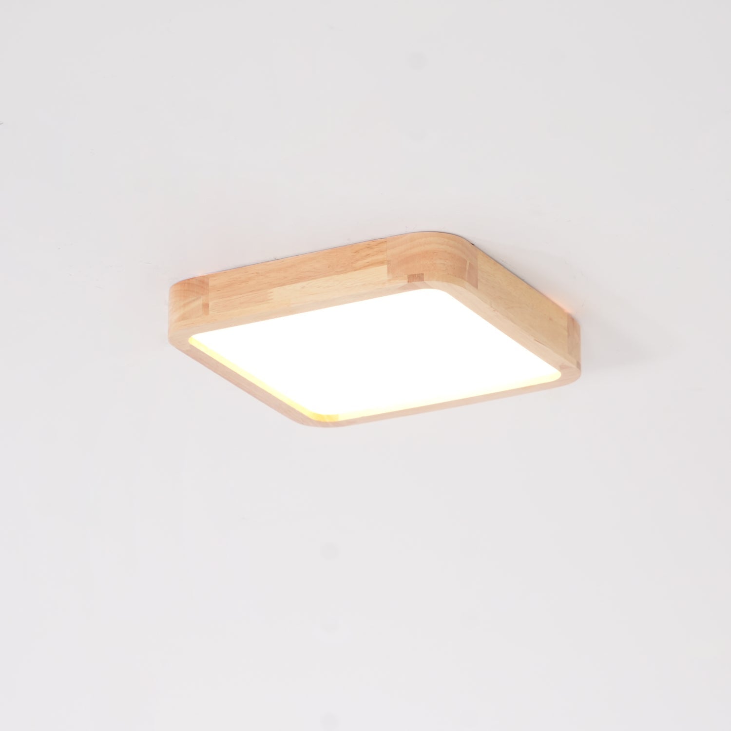Plafón LED de techo de madera con diseño geométrico