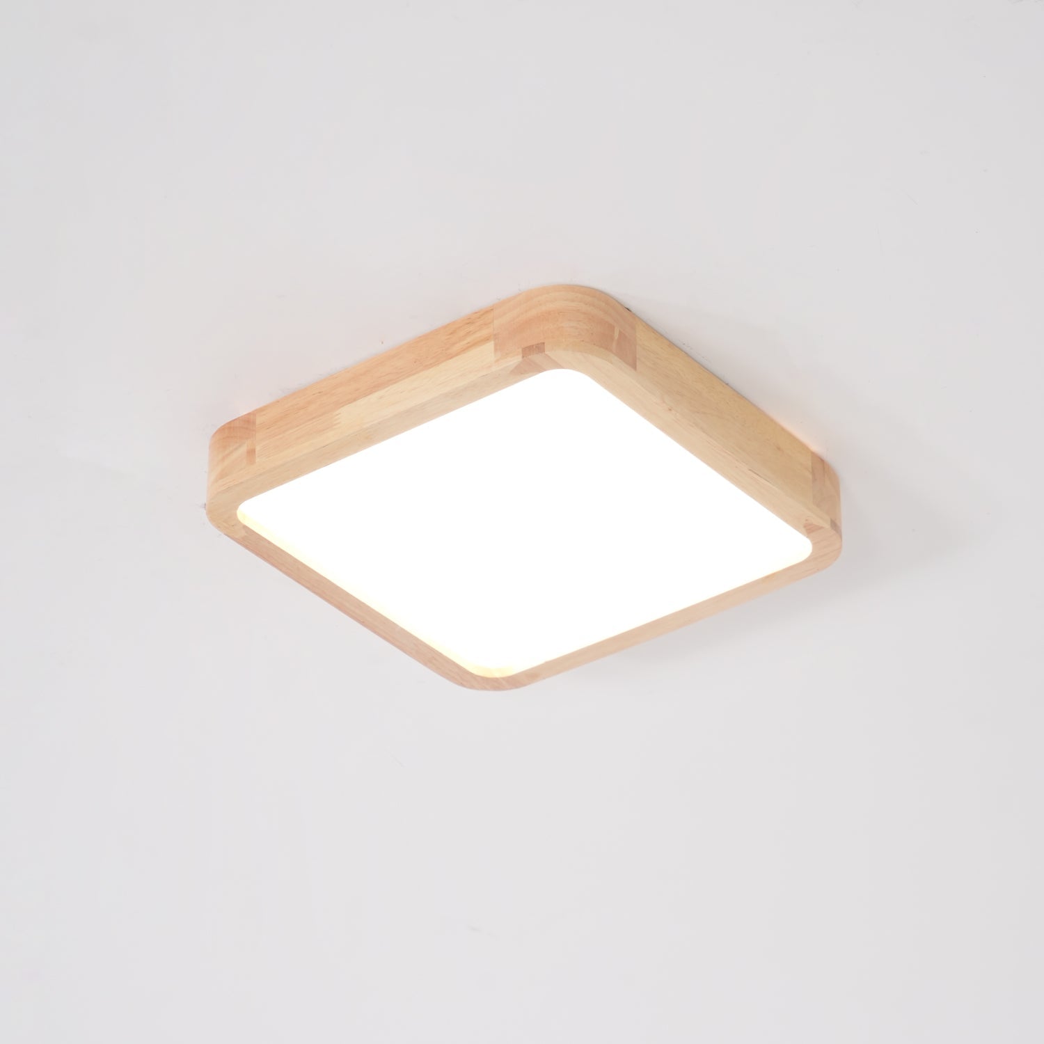 Plafón LED de techo de madera con diseño geométrico