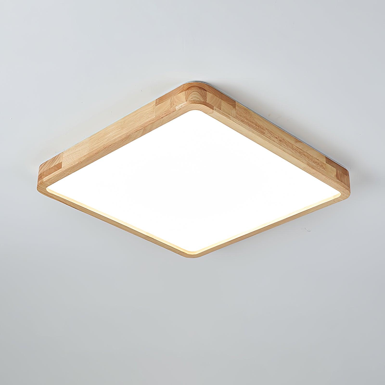 Plafón LED de techo de madera con diseño geométrico