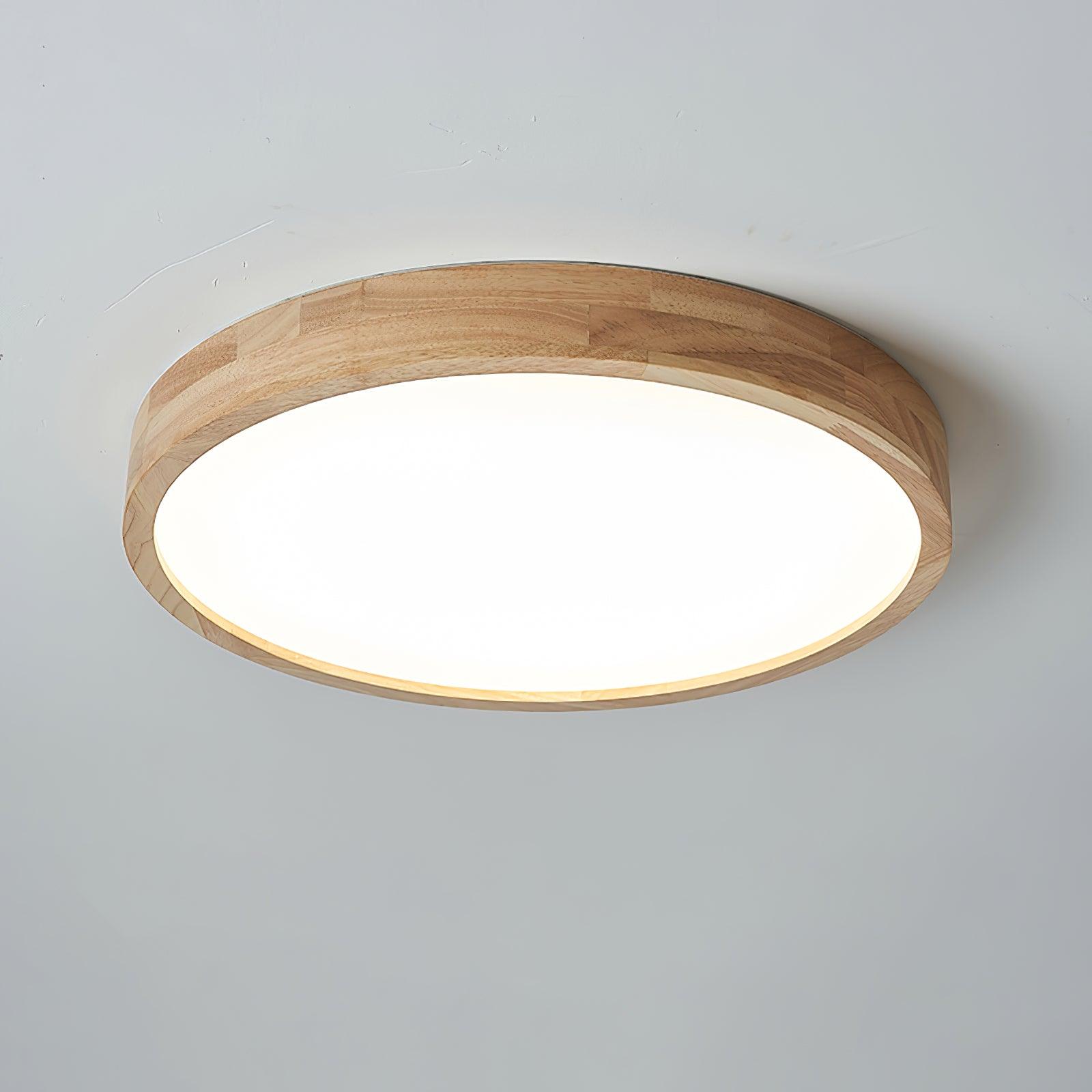 Plafón LED de techo de madera con diseño geométrico