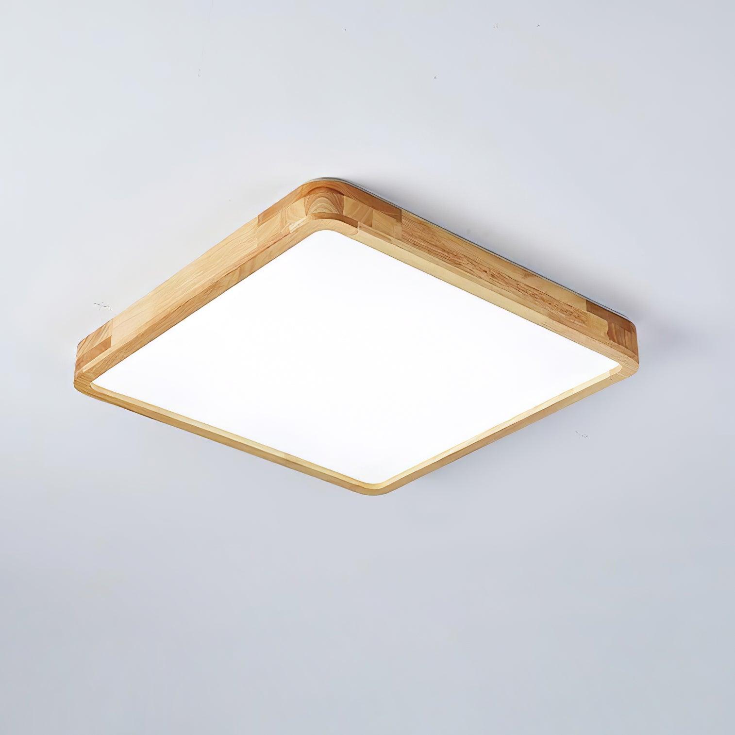 Plafón LED de techo de madera con diseño geométrico