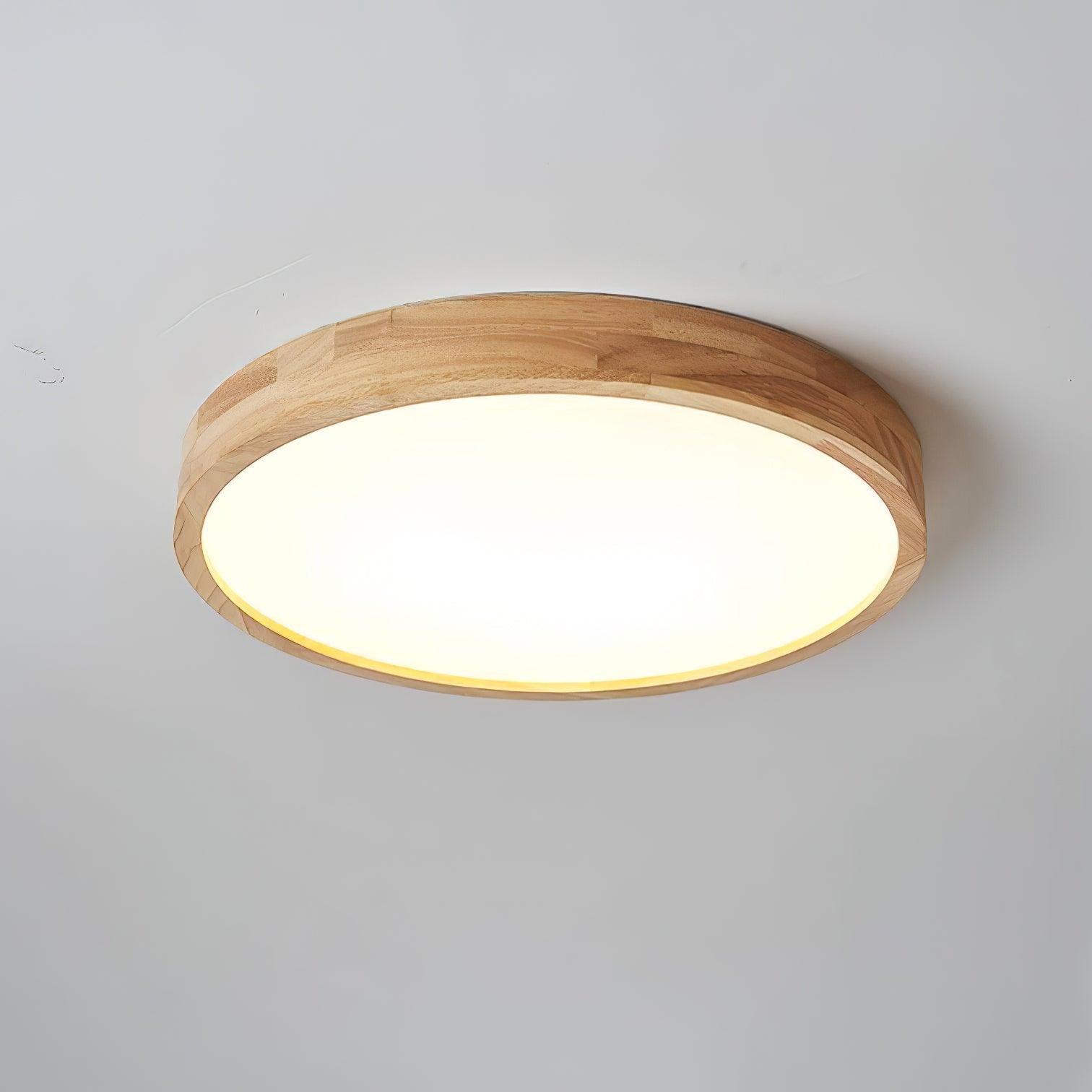 Plafón LED de techo de madera con diseño geométrico