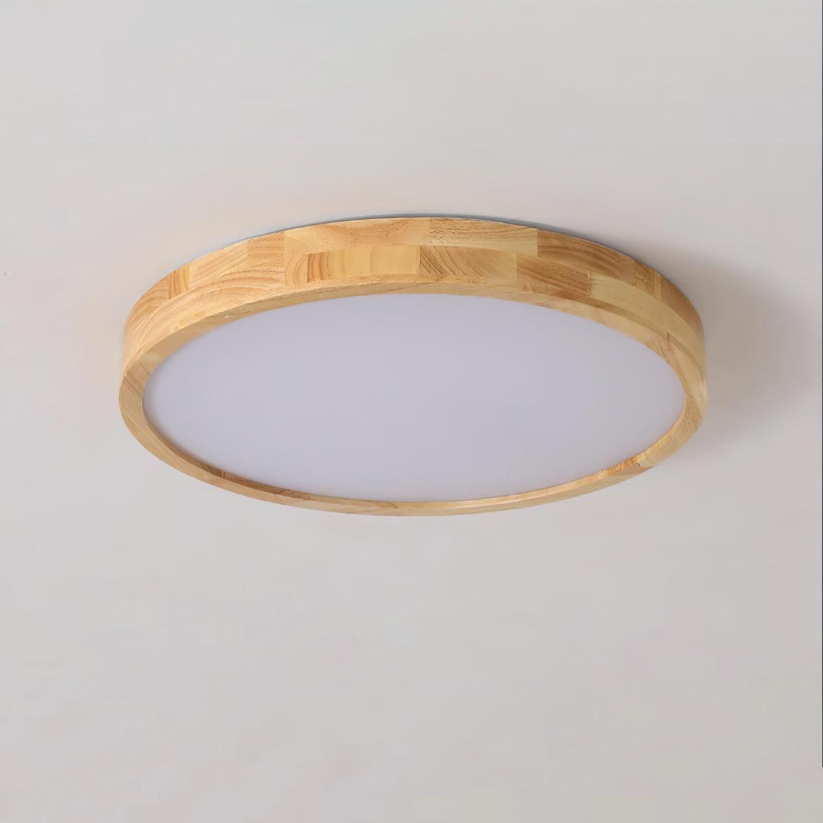 Plafón LED de techo de madera con diseño geométrico