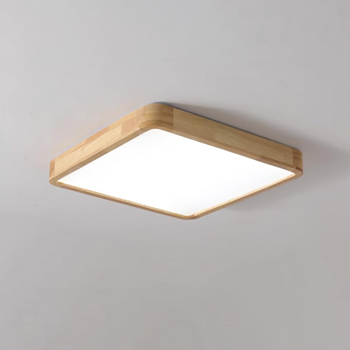 Plafón LED de techo de madera con diseño geométrico