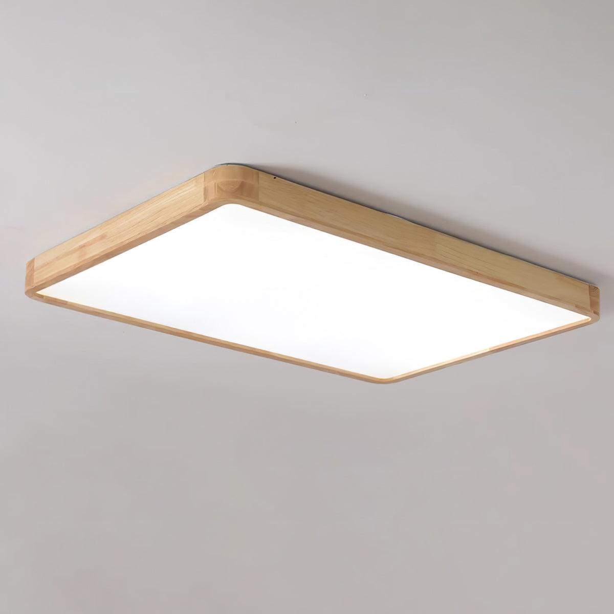 Plafón LED de techo de madera con diseño geométrico