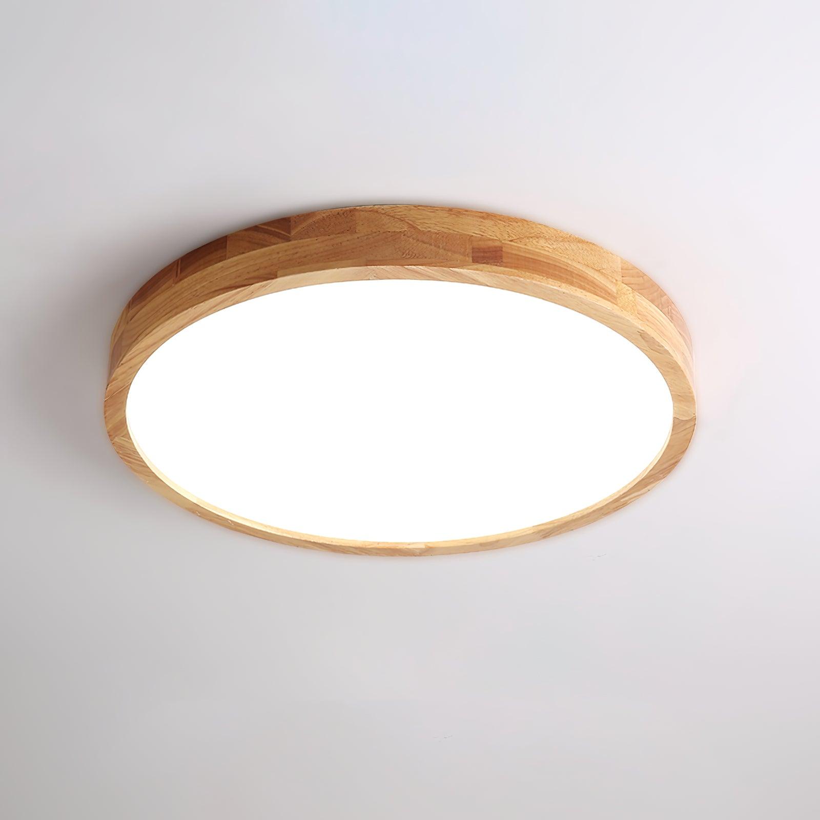 Plafón LED de techo de madera con diseño geométrico