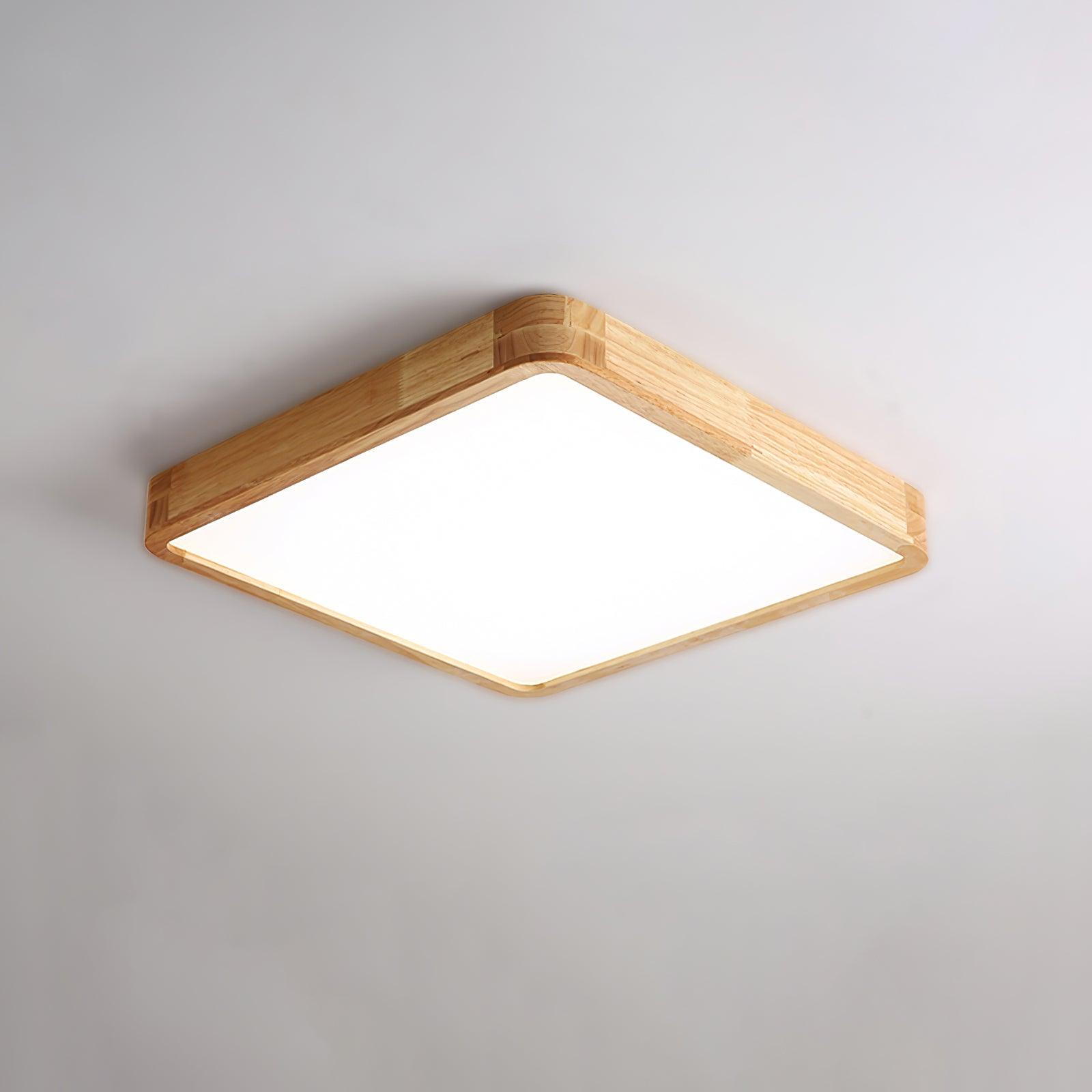 Plafón LED de techo de madera con diseño geométrico