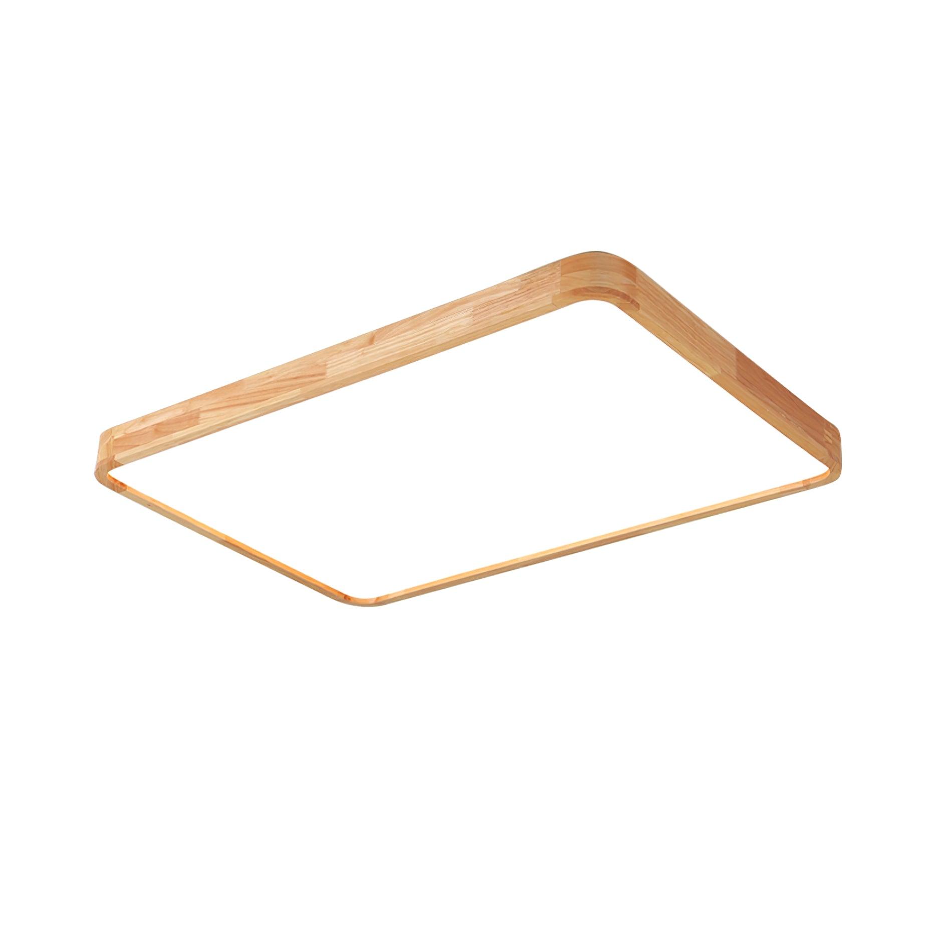 Plafón LED de techo de madera con diseño geométrico