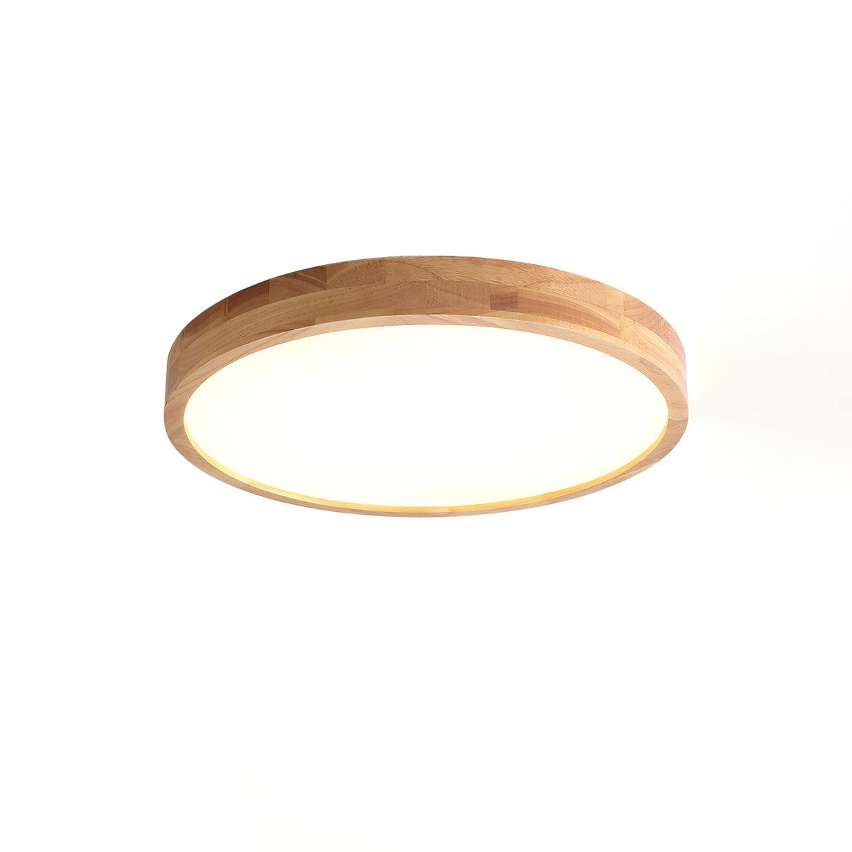 Plafón LED de techo de madera con diseño geométrico