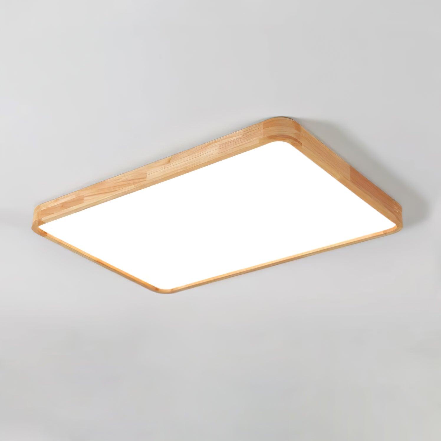 Plafón LED de techo de madera con diseño geométrico