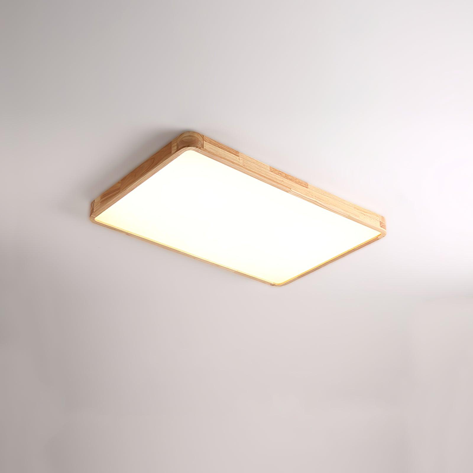 Plafón LED de techo de madera con diseño geométrico