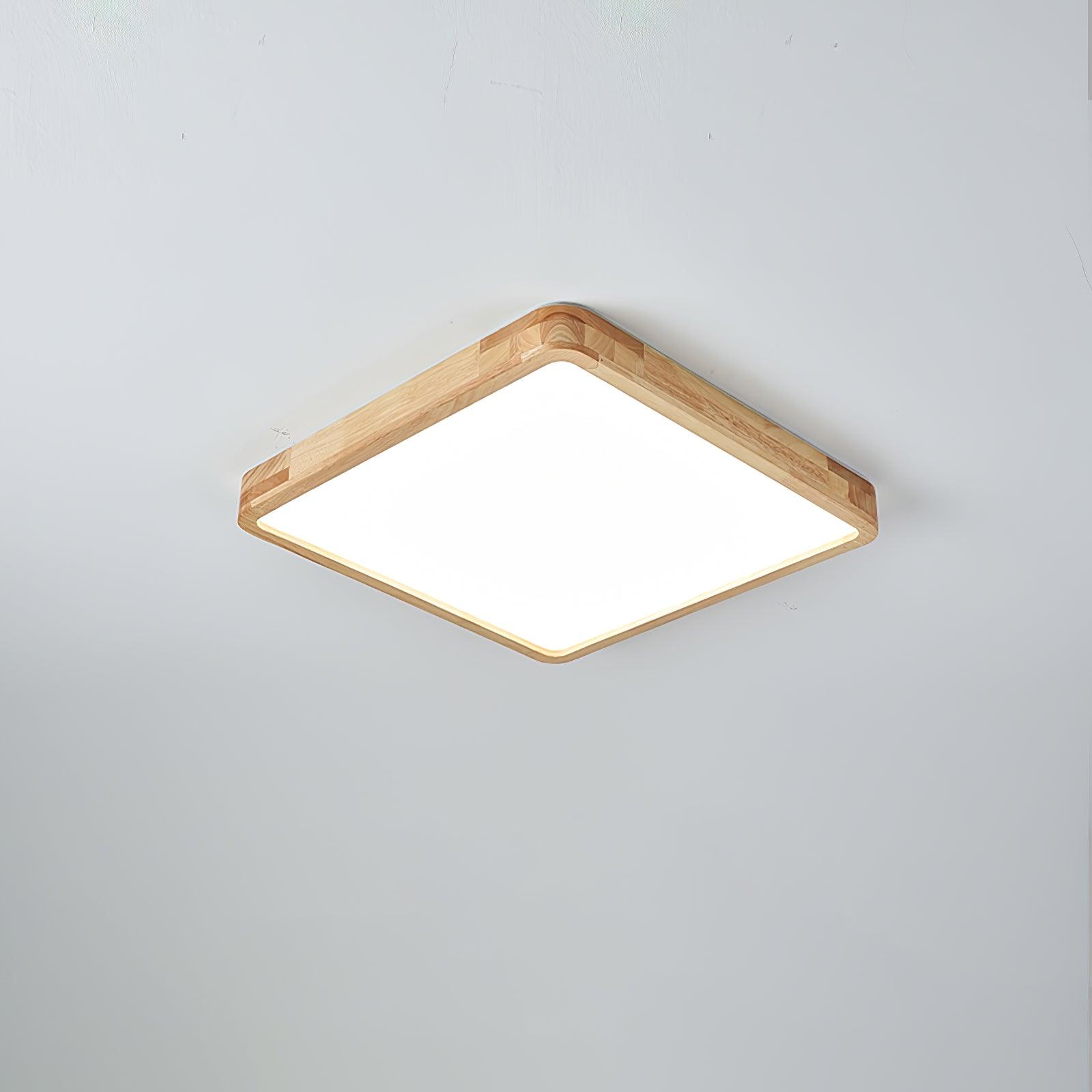 Plafón LED de techo de madera con diseño geométrico