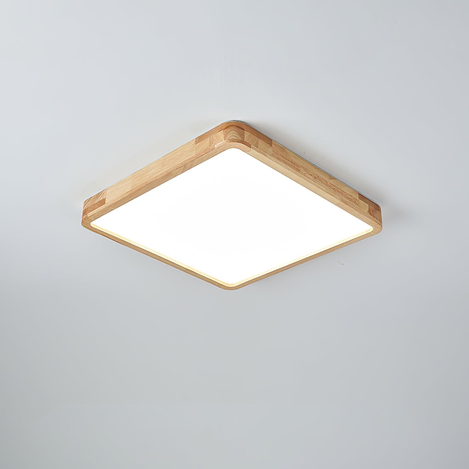 Plafón LED de techo de madera con diseño geométrico