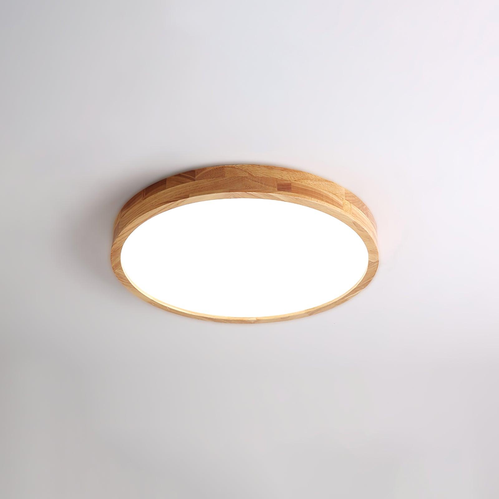 Plafón LED de techo de madera con diseño geométrico