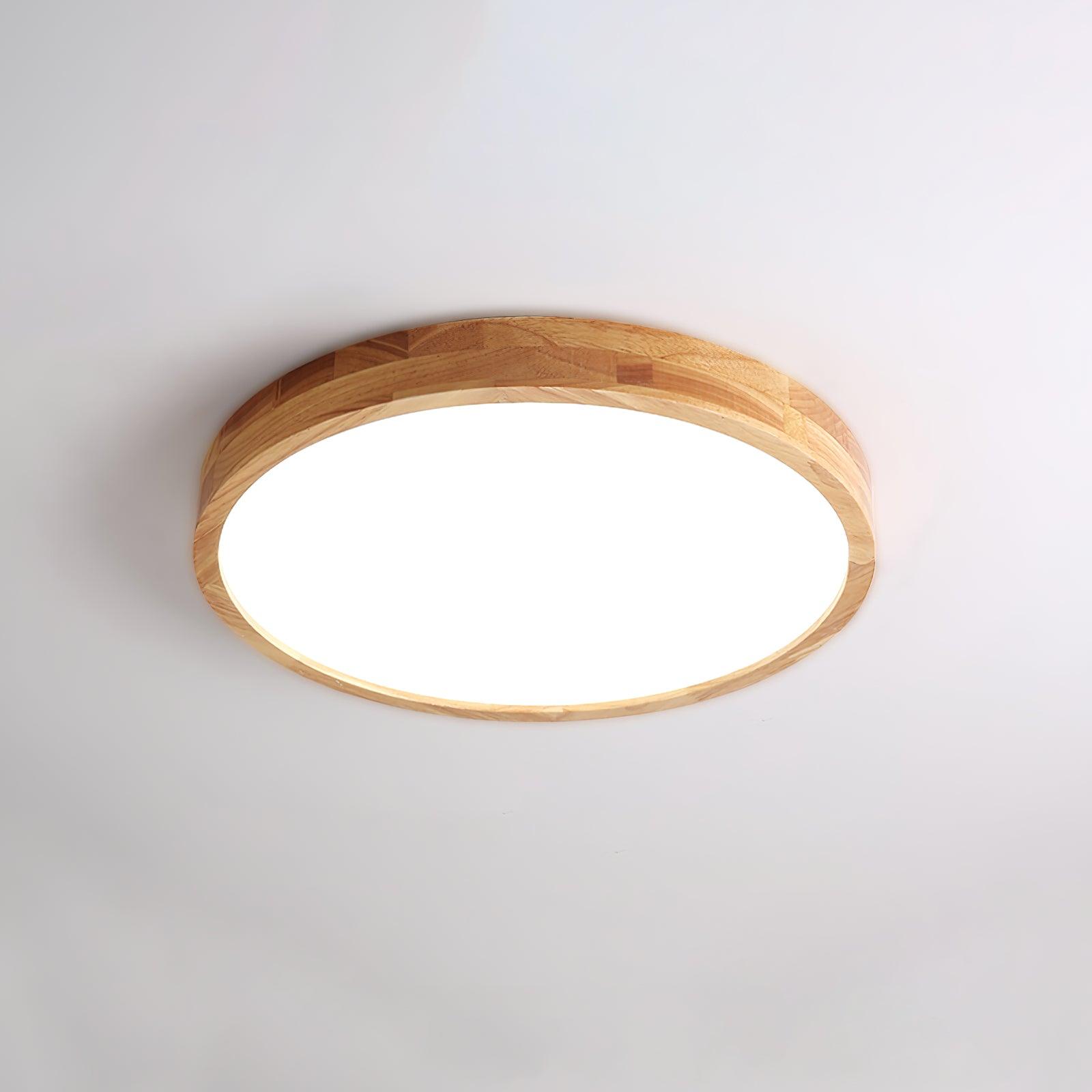 Plafón LED de techo de madera con diseño geométrico