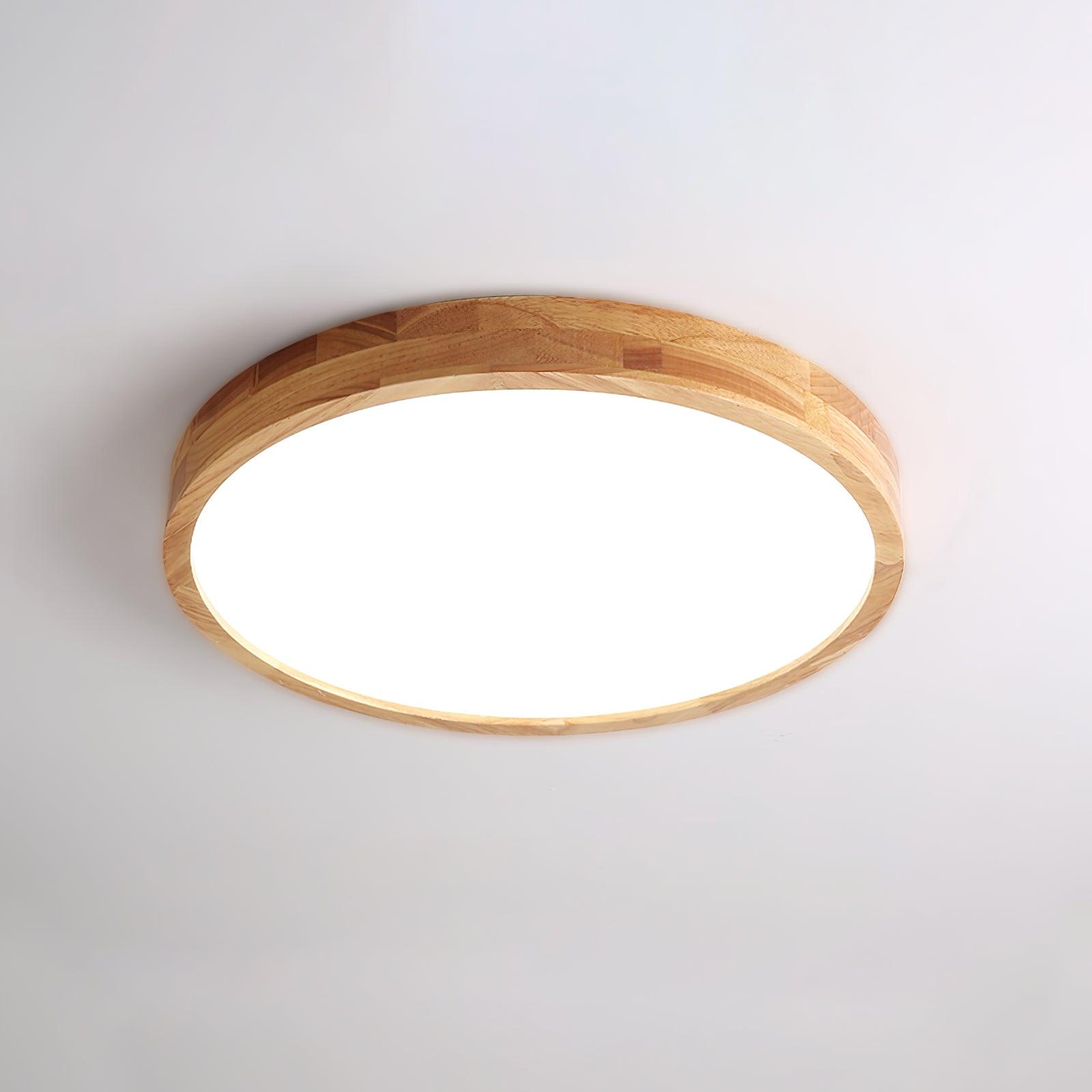 Plafón LED de techo de madera con diseño geométrico