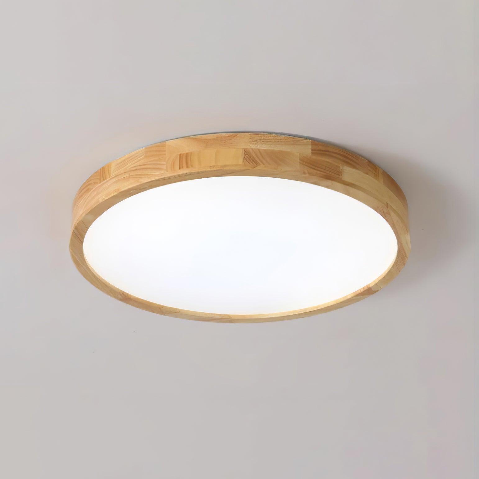 Plafón LED de techo de madera con diseño geométrico
