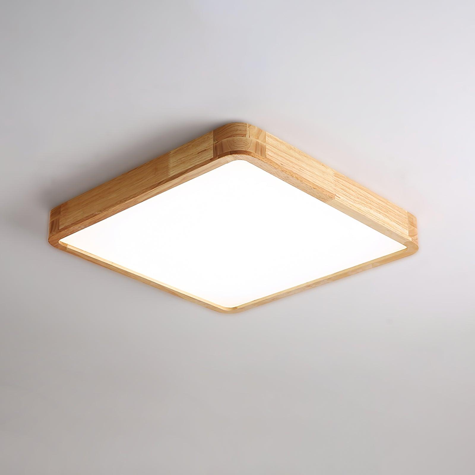 Plafón LED de techo de madera con diseño geométrico