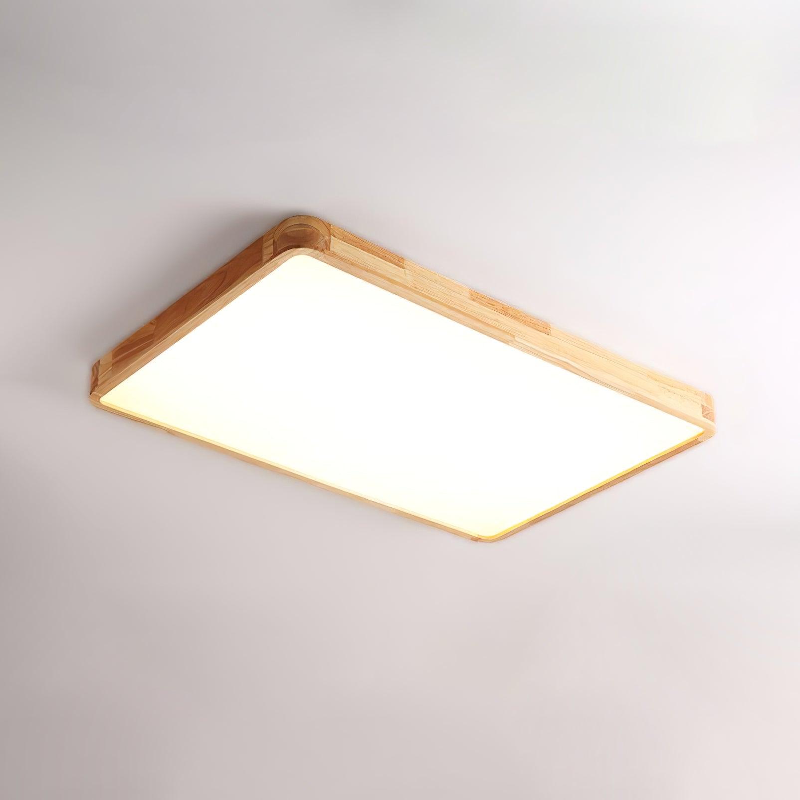 Plafón LED de techo de madera con diseño geométrico