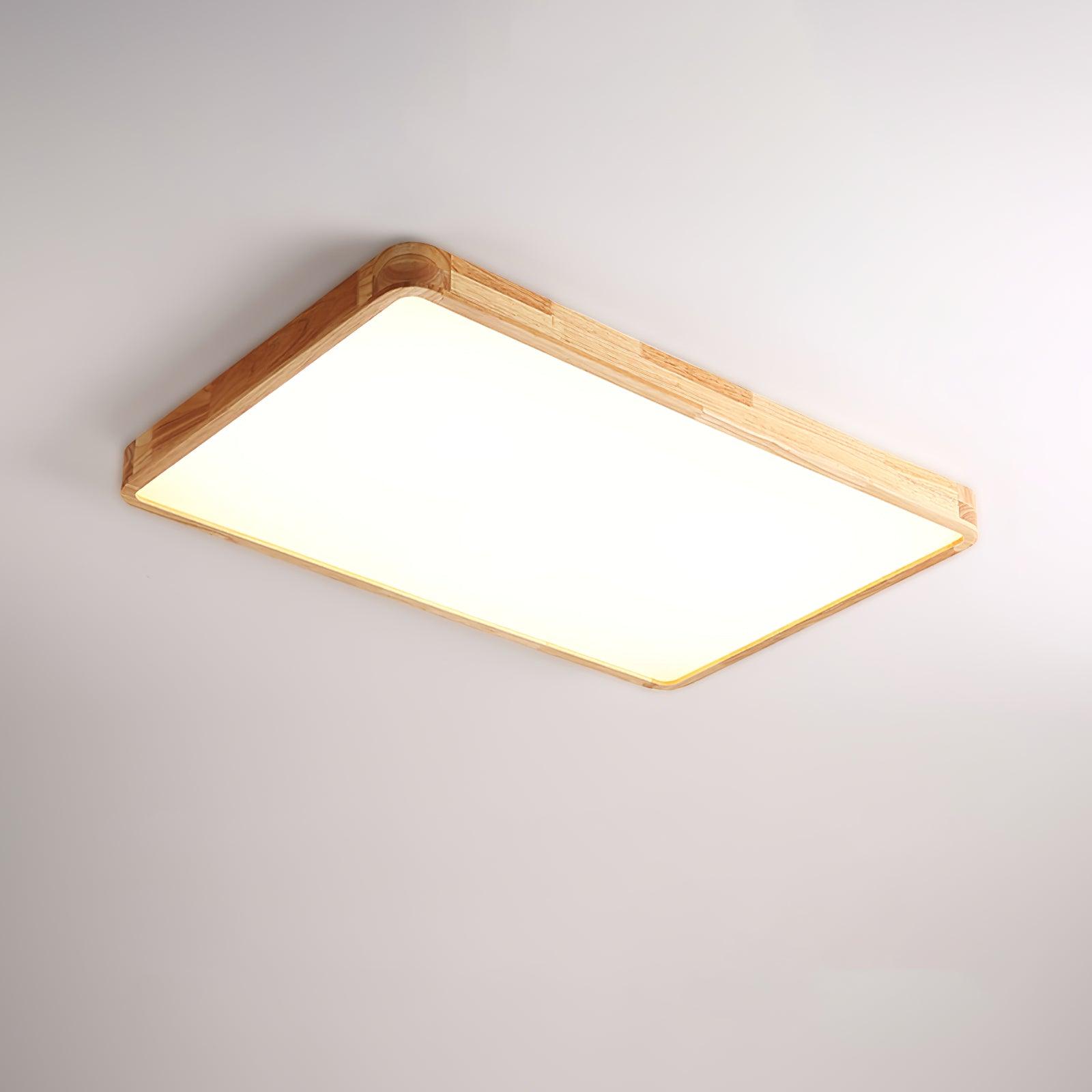 Plafón LED de techo de madera con diseño geométrico