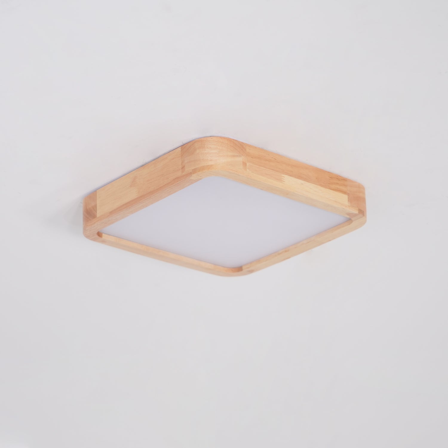 Plafón LED de techo de madera con diseño geométrico