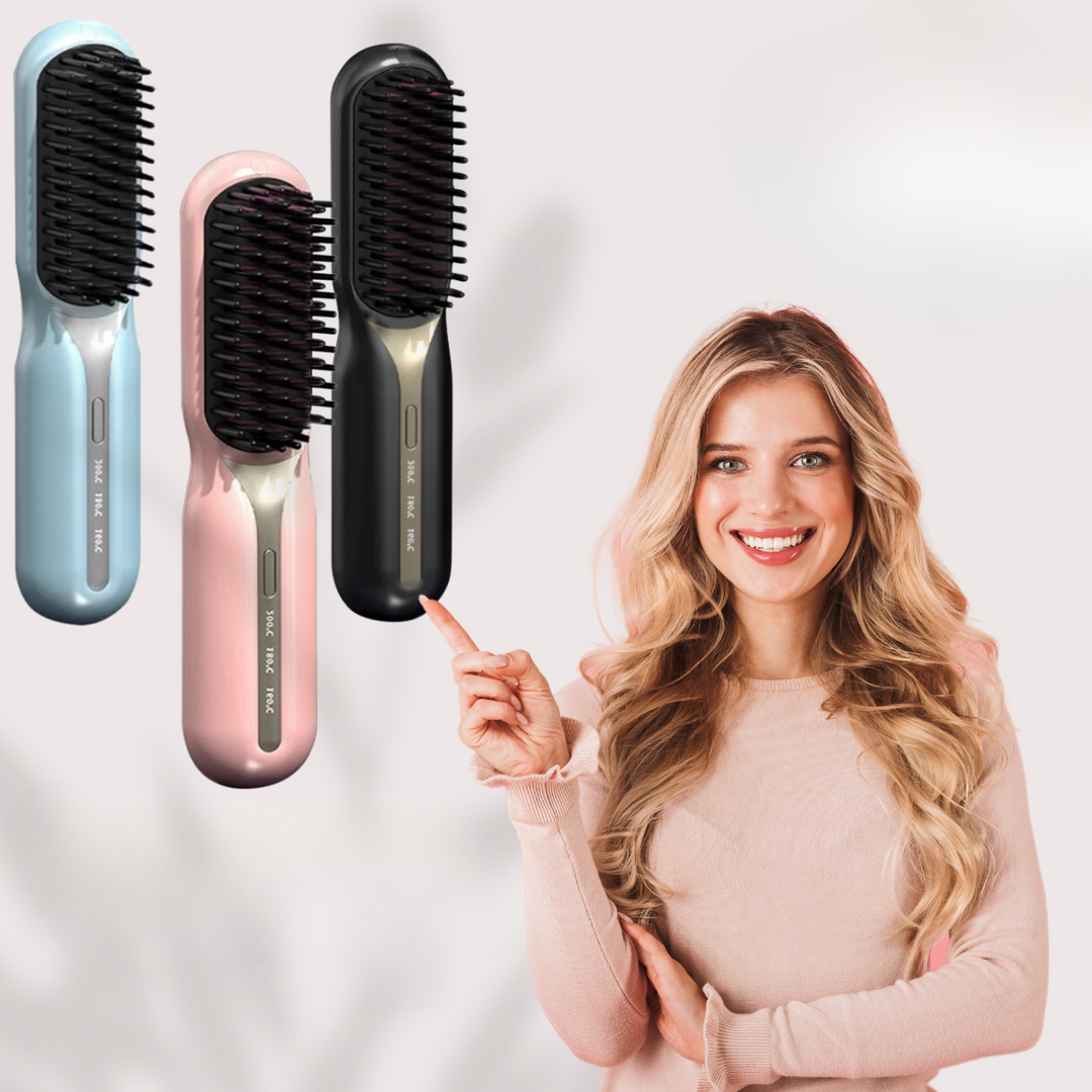 Plancha alisadora | Cepillo alisador inalámbrico | Peinado rápido y cabello brillante | IonFlex Styler