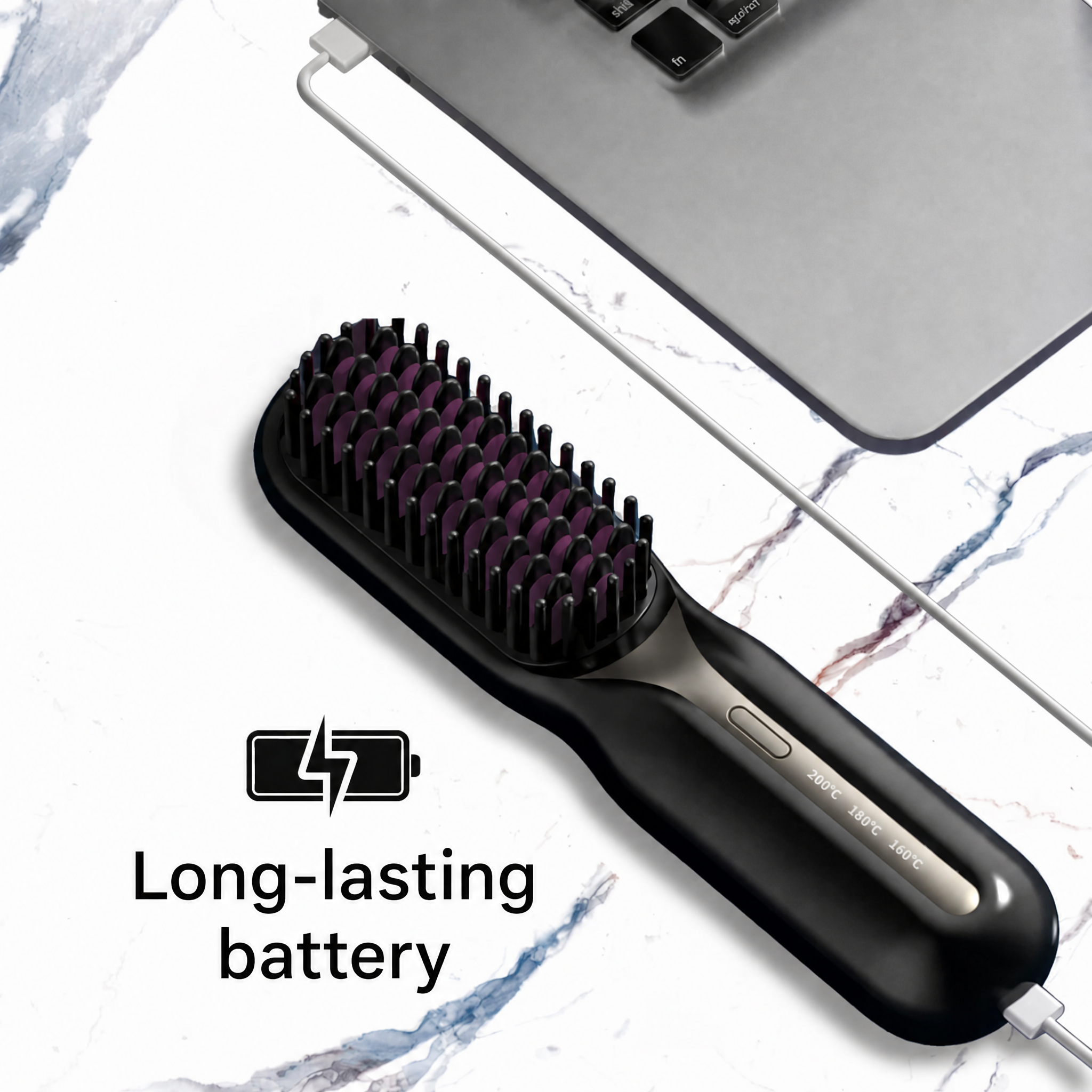Plancha alisadora | Cepillo alisador inalámbrico | Peinado rápido y cabello brillante | IonFlex Styler
