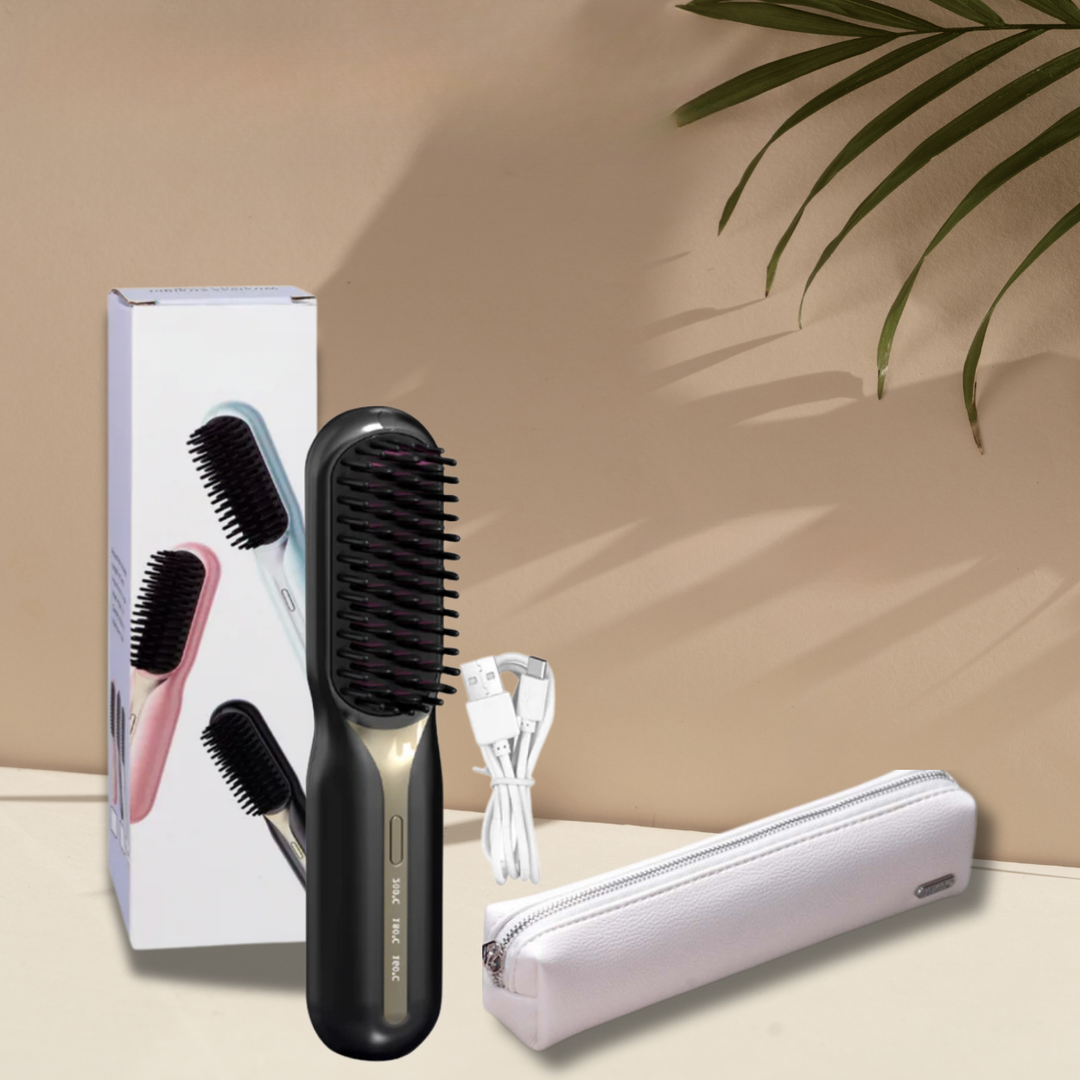 Plancha alisadora | Cepillo alisador inalámbrico | Peinado rápido y cabello brillante | IonFlex Styler