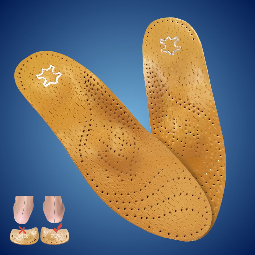 Plantilla ortopédica de piel LeatherGuard con absorción de impactos y soporte de arco