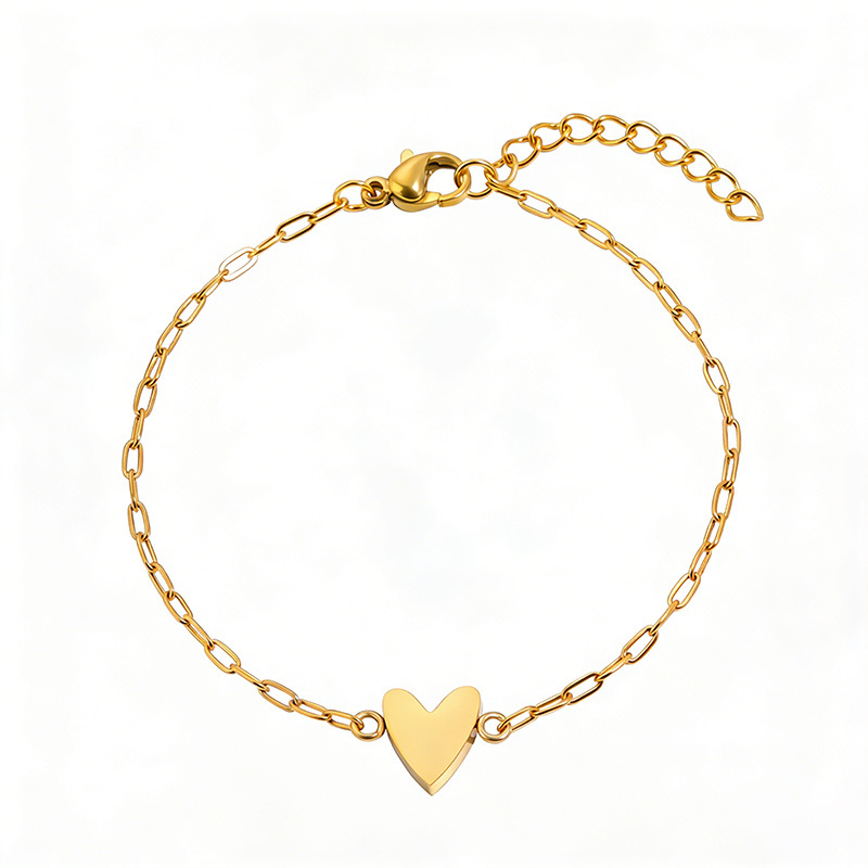 Pulsera ajustable de corazón con cadena para pareja a juego