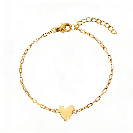 Pulsera ajustable de corazón con cadena para pareja a juego