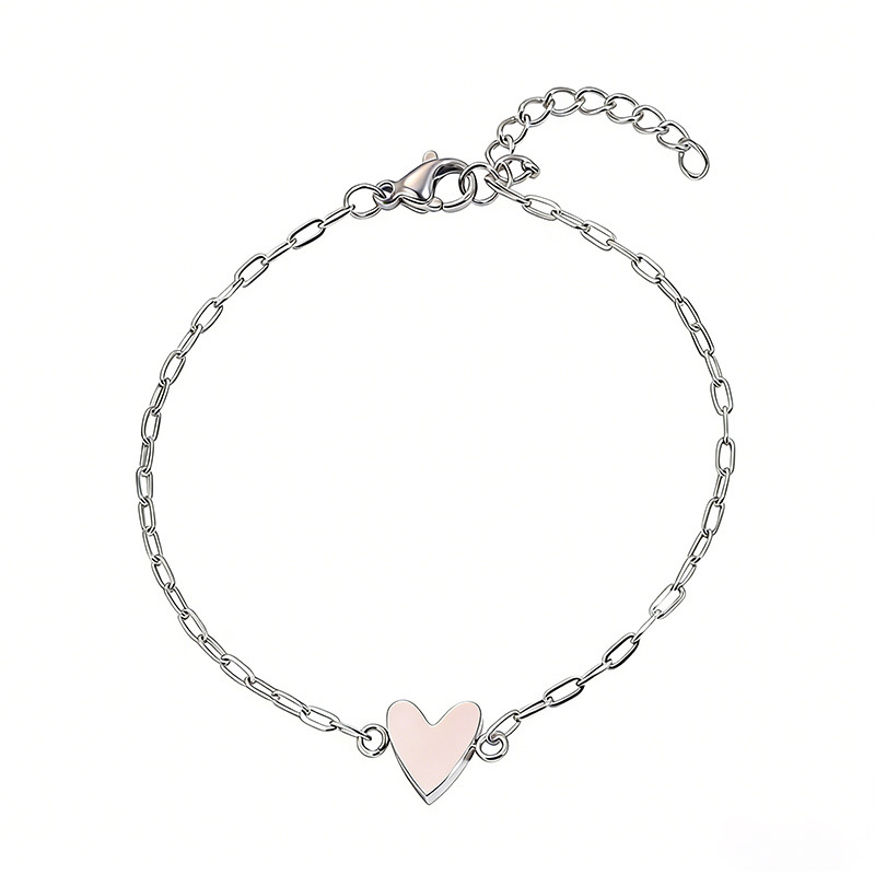 Pulsera ajustable de corazón con cadena para pareja a juego
