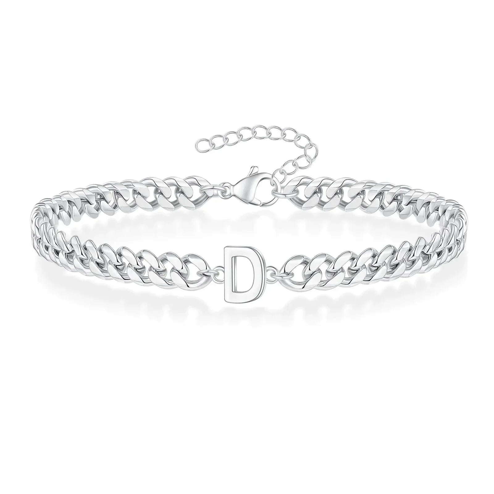 Pulsera cubana con inicial para parejas