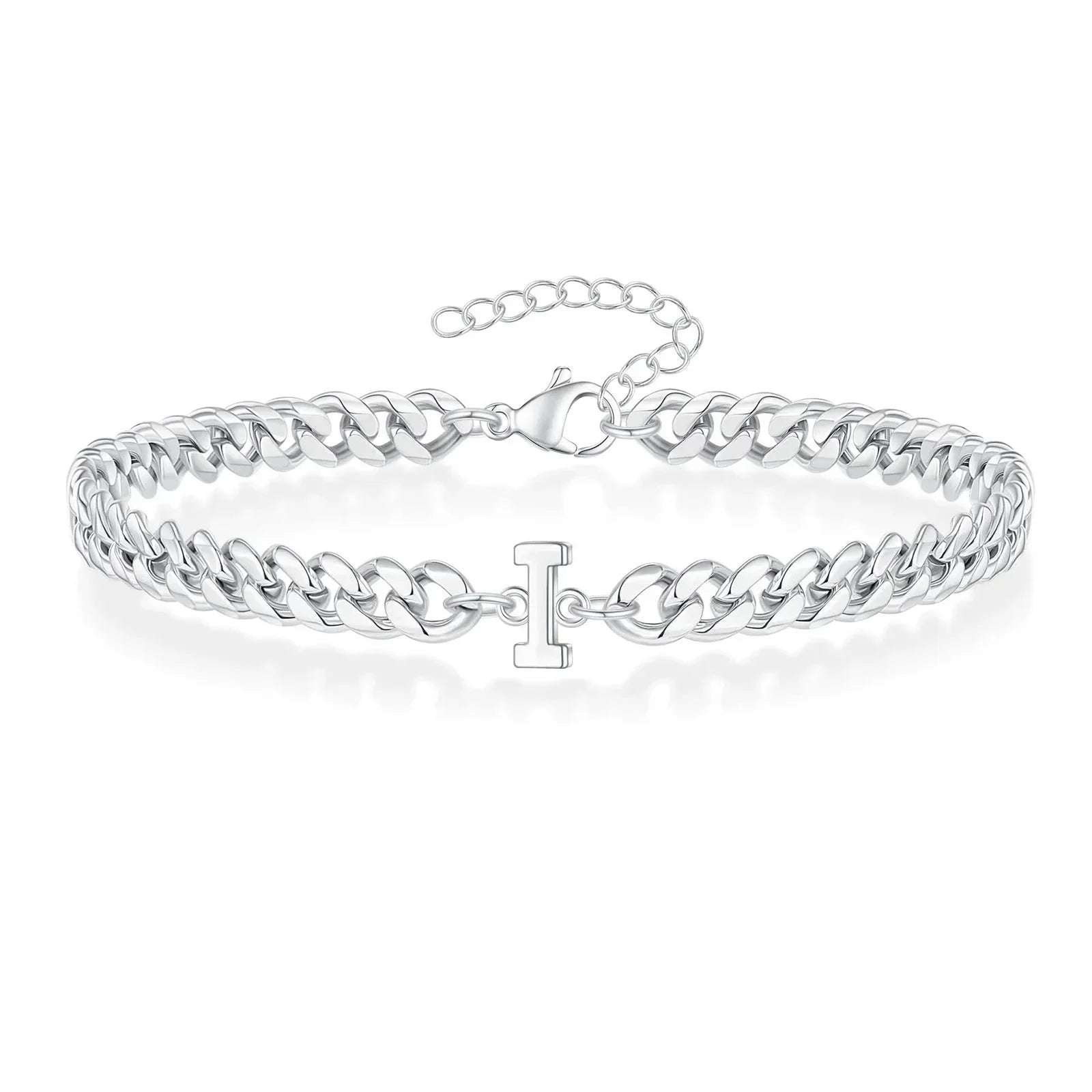 Pulsera cubana con inicial para parejas