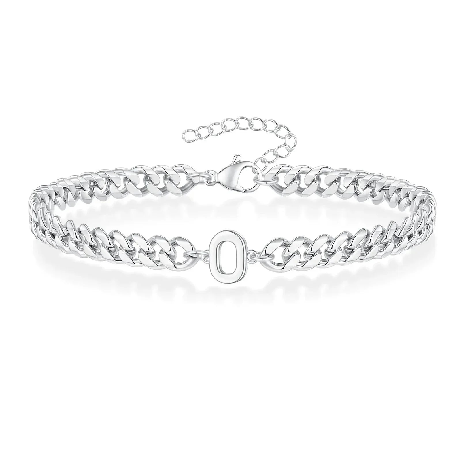 Pulsera cubana con inicial para parejas